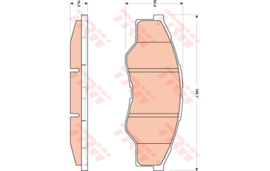 Brake Pad Set, disc brake GDB3500 TRW