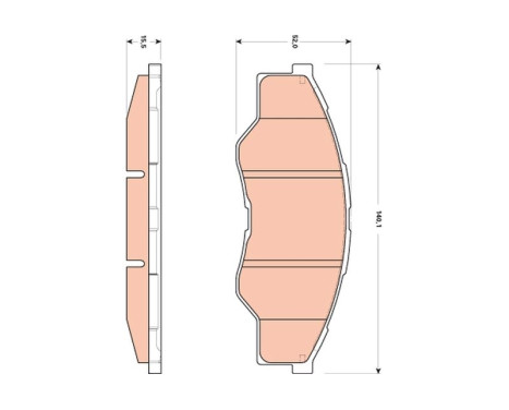 Brake Pad Set, disc brake GDB3500 TRW, Image 2