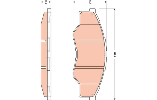 Brake Pad Set, disc brake GDB3500 TRW, Image 2
