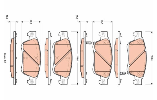 Brake Pad Set, disc brake GDB3503 TRW