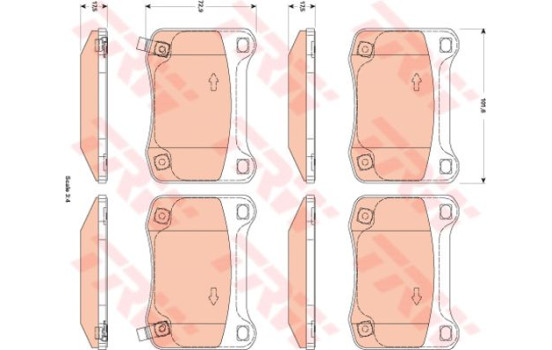 Brake Pad Set, disc brake GDB3504 TRW