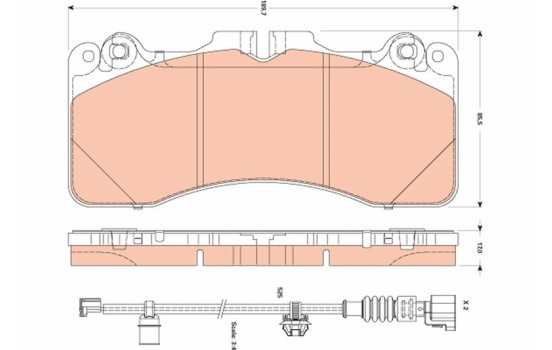 Brake Pad Set, disc brake GDB3506 TRW, Image 2
