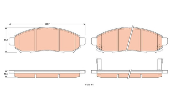 Brake Pad Set, disc brake GDB3520 TRW, Image 2