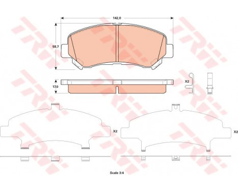 Brake Pad Set, disc brake GDB3521 TRW