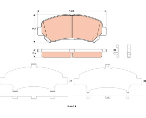 Brake Pad Set, disc brake GDB3521 TRW, Image 2