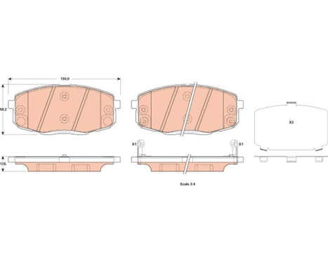 Brake Pad Set, disc brake GDB3523 TRW, Image 2