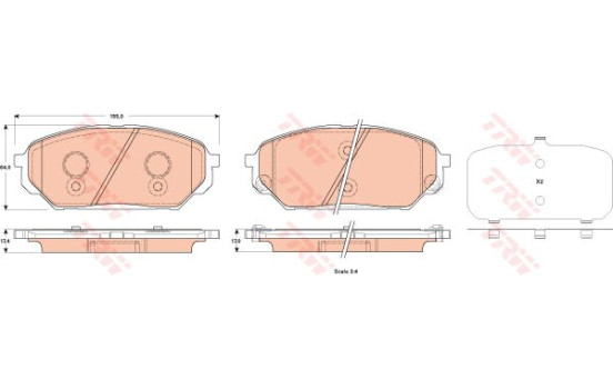 Brake Pad Set, disc brake GDB3527 TRW