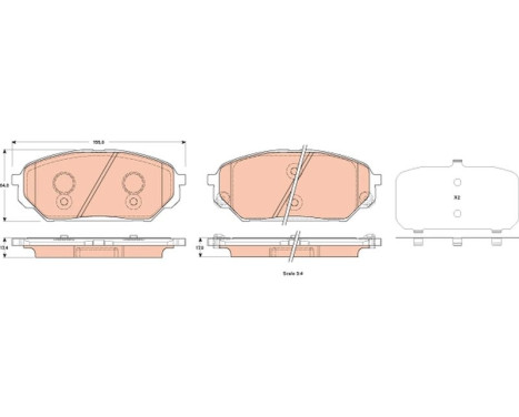 Brake Pad Set, disc brake GDB3527 TRW, Image 2