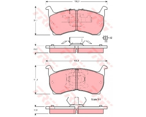 Brake Pad Set, disc brake GDB354 TRW