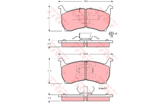 Brake Pad Set, disc brake GDB354 TRW