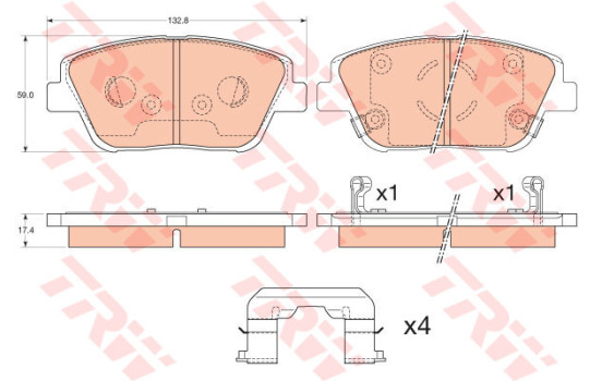 Brake Pad Set, disc brake GDB3540 TRW