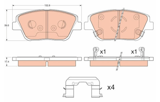 Brake Pad Set, disc brake GDB3540 TRW, Image 2