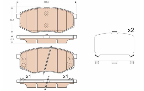 Brake Pad Set, disc brake GDB3553 TRW, Image 2