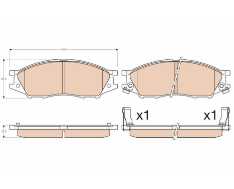 Brake Pad Set, disc brake GDB3563 TRW