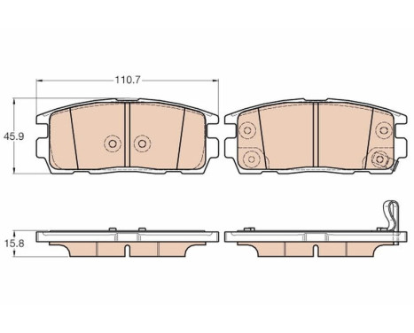 Brake Pad Set, disc brake GDB3566 TRW, Image 2