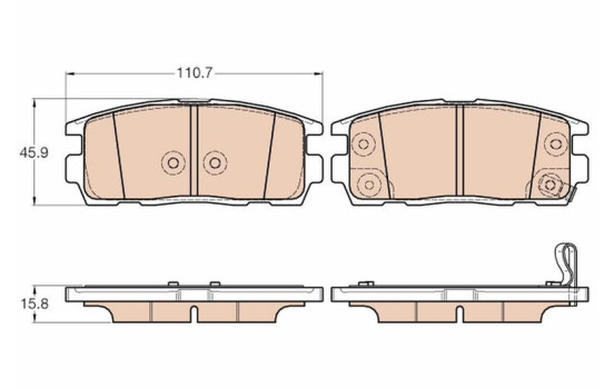 Brake Pad Set, disc brake GDB3566 TRW, Image 2