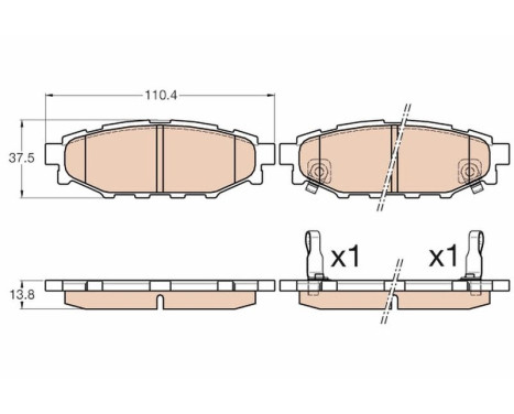 Brake Pad Set, disc brake GDB3568 TRW, Image 2