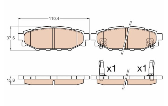 Brake Pad Set, disc brake GDB3568 TRW, Image 2