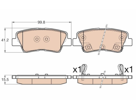 Brake Pad Set, disc brake GDB3569 TRW, Image 2