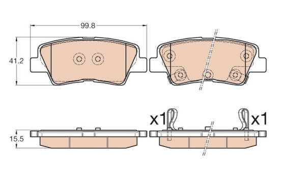 Brake Pad Set, disc brake GDB3569 TRW, Image 2