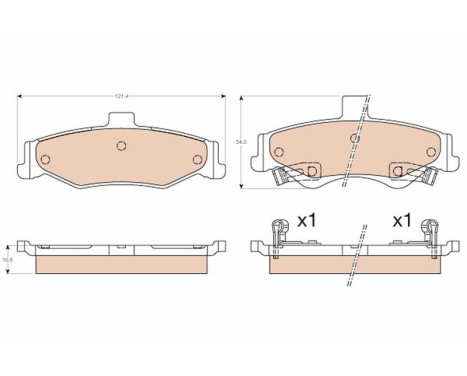 Brake Pad Set, disc brake GDB3570 TRW