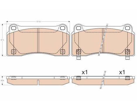 Brake Pad Set, disc brake GDB3573 TRW, Image 2