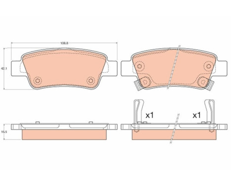 Brake Pad Set, disc brake GDB3576 TRW