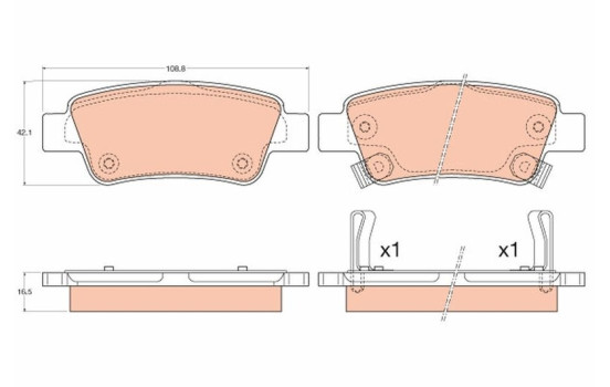 Brake Pad Set, disc brake GDB3576 TRW
