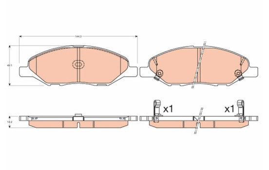 Brake Pad Set, disc brake GDB3577 TRW