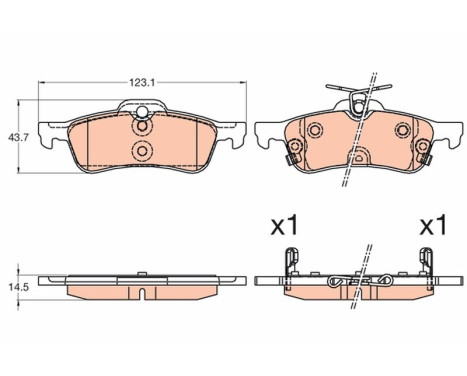 Brake Pad Set, disc brake GDB3588 TRW
