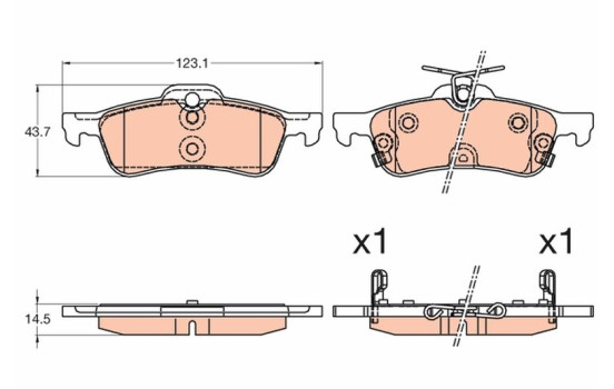 Brake Pad Set, disc brake GDB3588 TRW
