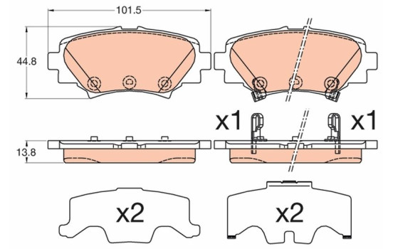Brake Pad Set, disc brake GDB3593 TRW