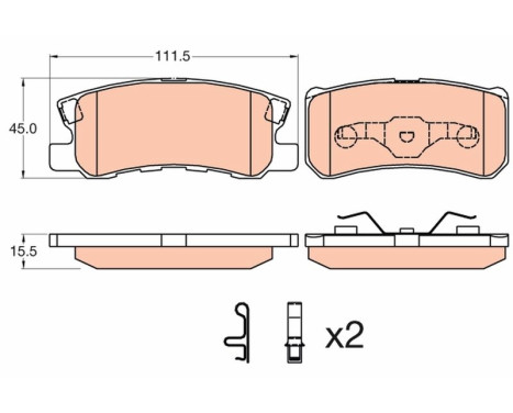 Brake Pad Set, disc brake GDB3595 TRW