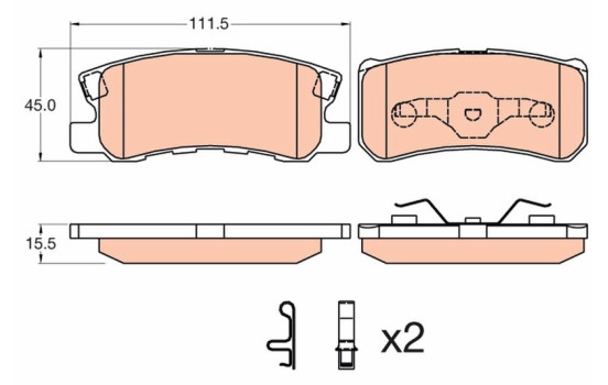 Brake Pad Set, disc brake GDB3595 TRW