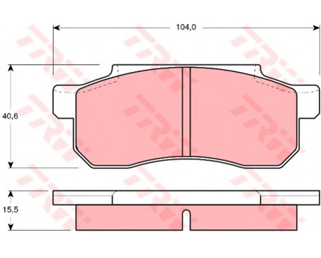 Brake Pad Set, disc brake GDB361 TRW