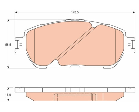 Brake Pad Set, disc brake GDB3610 TRW