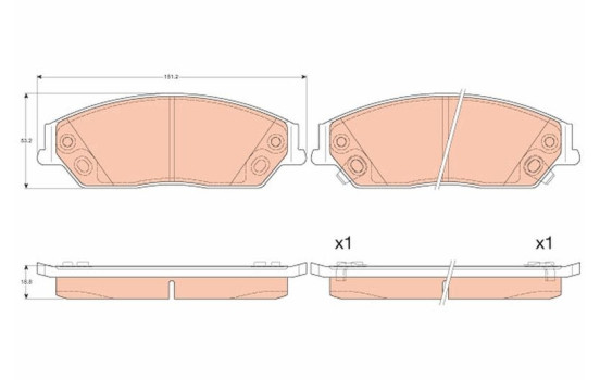 Brake Pad Set, disc brake GDB3614 TRW