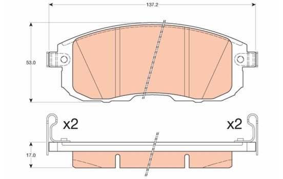 Brake Pad Set, disc brake GDB3616 TRW, Image 2
