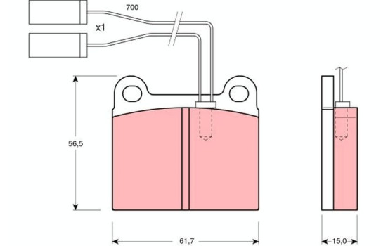 Brake Pad Set, disc brake GDB362 TRW, Image 2