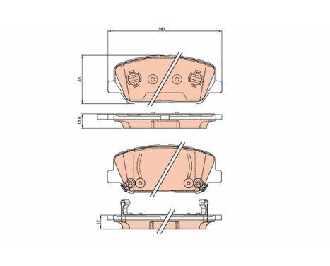 Brake Pad Set, disc brake GDB3621 TRW