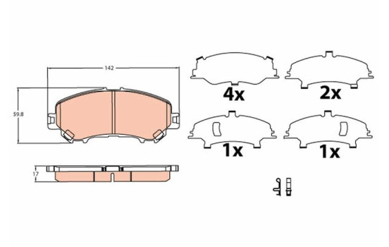 Brake Pad Set, disc brake GDB3622 TRW