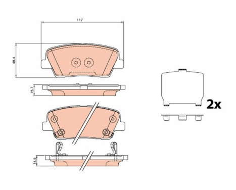 Brake Pad Set, disc brake GDB3624 TRW