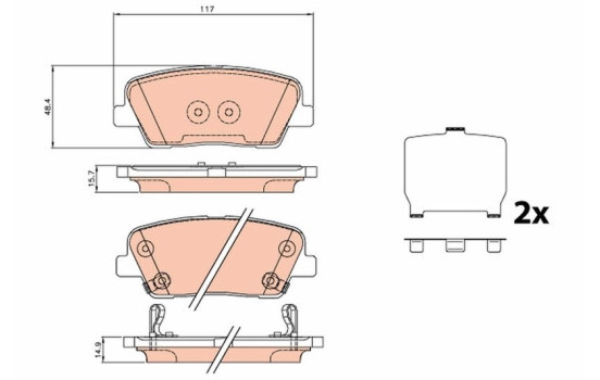 Brake Pad Set, disc brake GDB3624 TRW