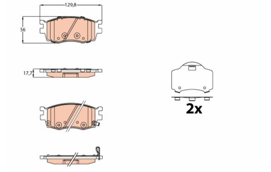 Brake Pad Set, disc brake GDB3626 TRW, Image 2