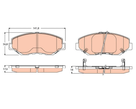 Brake Pad Set, disc brake GDB3627 TRW