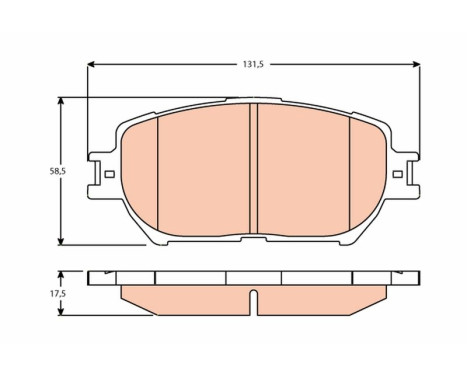 Brake Pad Set, disc brake GDB3628 TRW