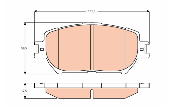 Brake Pad Set, disc brake GDB3628 TRW