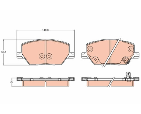 Brake Pad Set, disc brake GDB3629 TRW