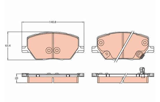 Brake Pad Set, disc brake GDB3629 TRW