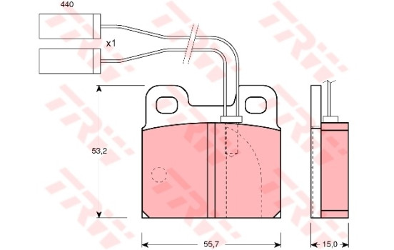 Brake Pad Set, disc brake GDB363 TRW